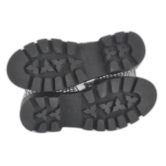 Lust 4 Life LL - Freek Black Fabric Funky Plaid Boot Size 6.0 - Picture 5 of 5